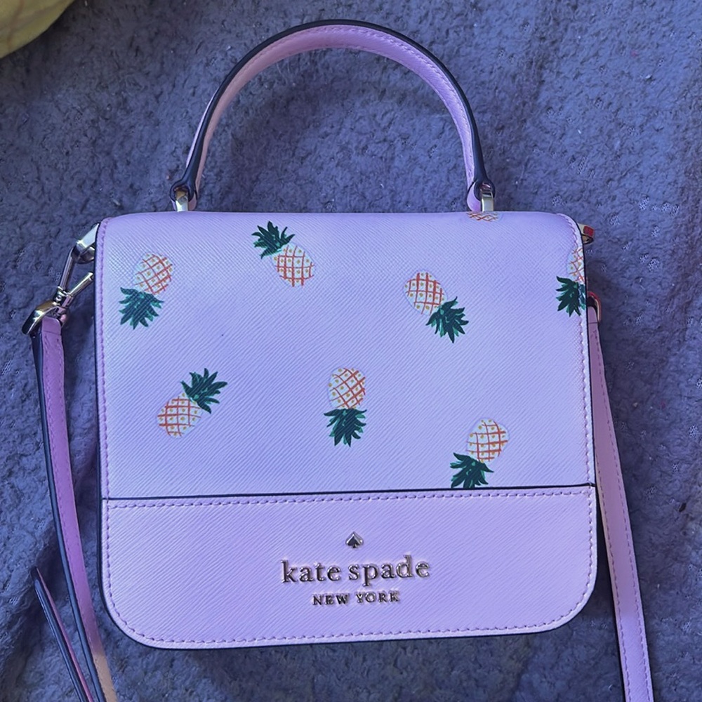 Kate Spade pineapple themed pink small crossbody